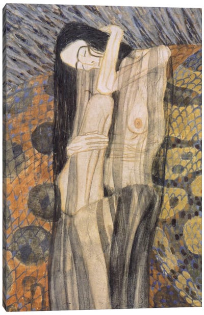 Nagender Kummer ll (Gnawing Grief) Canvas Art Print - Gustav Klimt