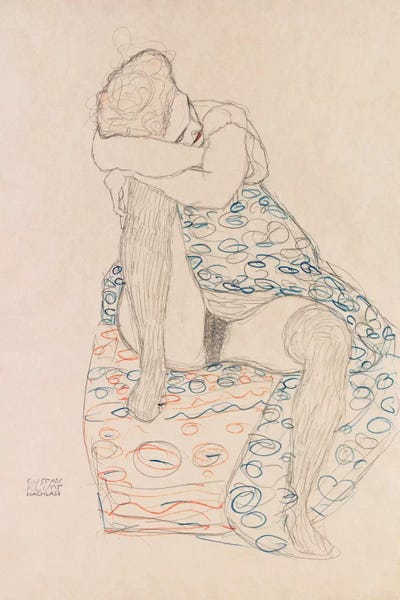 All Things Klimt: Seated Figure with Gathered Up Skirt by Gustav Klimt
