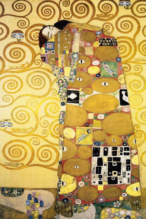 The Embrace, Stoclet Frieze Panel, 1905-11 by Gustav Klimt wall art