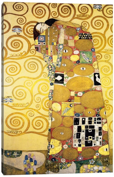 The Embrace, Stoclet Frieze Panel, 1905-11 Canvas Art Print - All Things Klimt