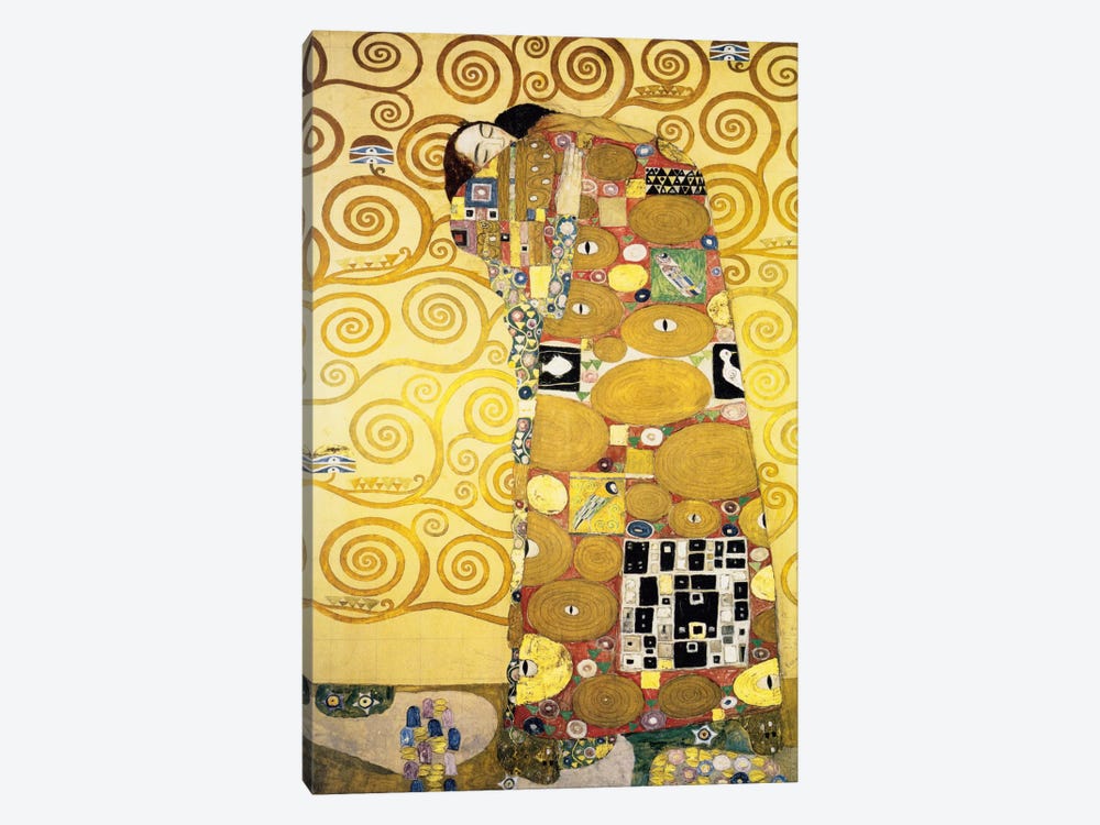 The Embrace, Stoclet Frieze Panel, 1905-11 by Gustav Klimt 1-piece Canvas Artwork
