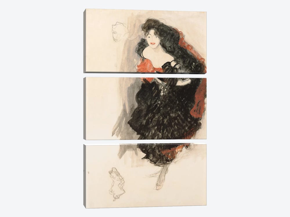 Study for Judith ll by Gustav Klimt 3-piece Art Print