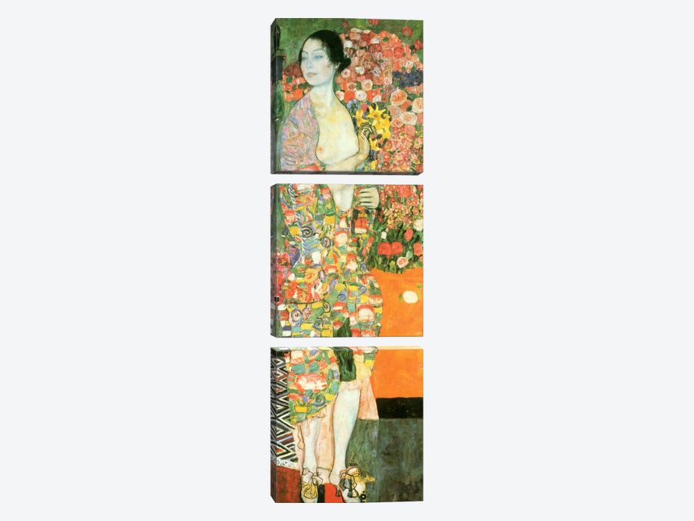 The Dancer by Gustav Klimt 3-piece Canvas Art Print