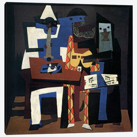 Three Musicians Canvas Print #14100} by Pablo Picasso Canvas Artwork