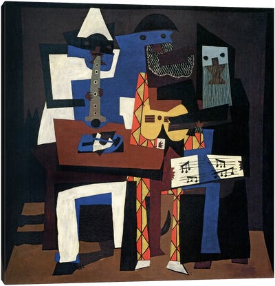 Three Musicians Canvas Art Print - Jazz Music