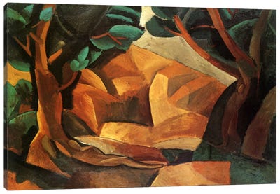 Landscape with Two Figures Canvas Art Print - Cubism Art
