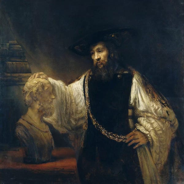 Science: Aristotle Comtemplating the Bust of Homer or Aristotle with a Bust of Homer by Rembrandt van Rijn
