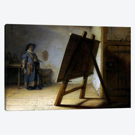 The Artist in His Studio Canvas Print #14117} by Rembrandt van Rijn Canvas Artwork