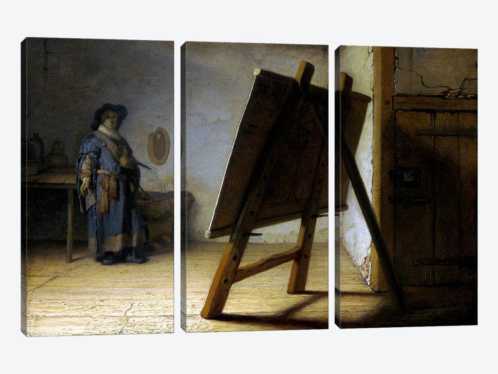 The Artist in His Studio by Rembrandt van Rijn 3-piece Art Print