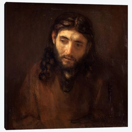 Head of Christ Canvas Print #14125} by Rembrandt van Rijn Art Print