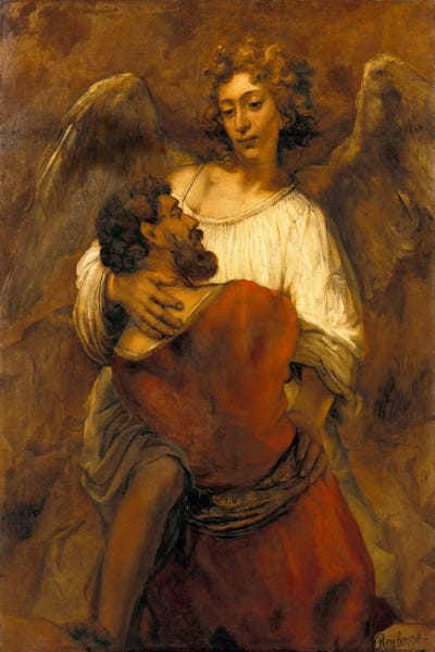 Baroque: Jacob Wrestling with an Angel by Rembrandt van Rijn
