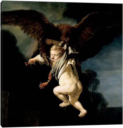 The Abduction of Ganymede Canvas Art Print - Rembrandt van Rijn