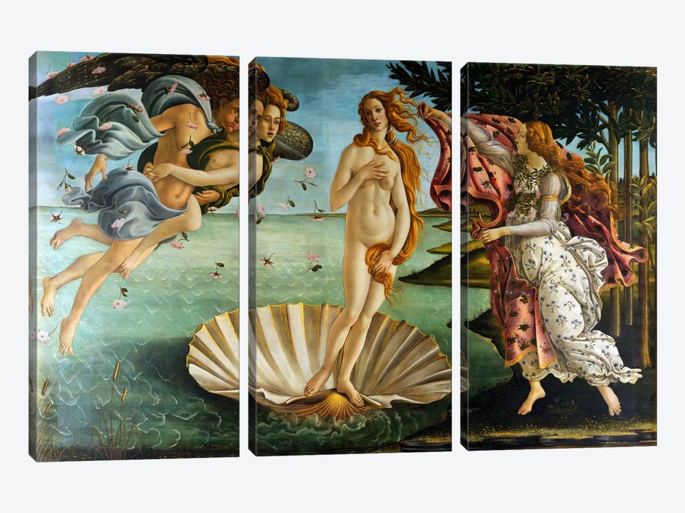 Birth of Venus by Sandro Botticelli 3-piece Canvas Art Print