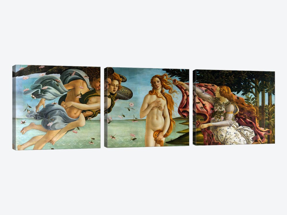 Birth of Venus by Sandro Botticelli 3-piece Canvas Art