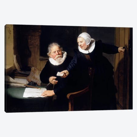 The Shipbuilder & his Wife Canvas Print #14141} by Rembrandt van Rijn Canvas Art