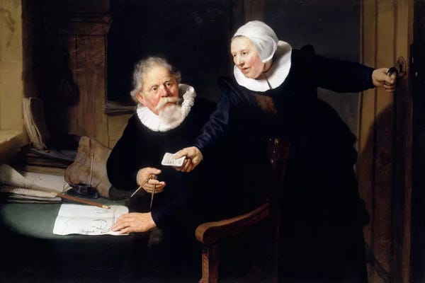 Dutch Golden Age: The Shipbuilder & his Wife by Rembrandt van Rijn