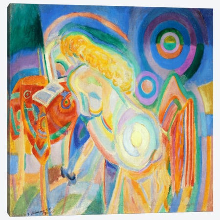 Femme nue lisant (Nude Woman Reading) Canvas Print #14145} by Robert Delaunay Canvas Art Print