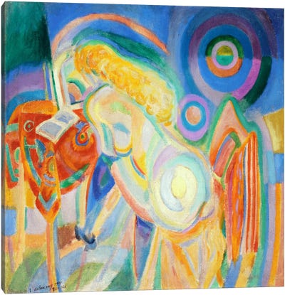 Femme nue lisant (Nude Woman Reading) Canvas Art Print - Expressionism Art