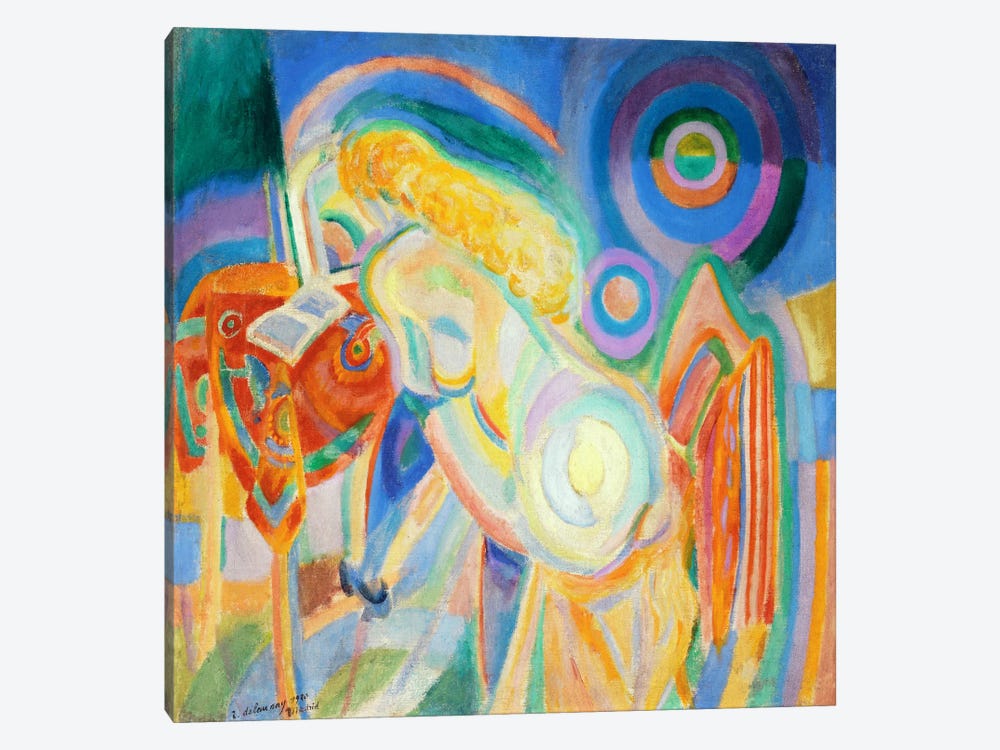 Femme nue lisant (Nude Woman Reading) by Robert Delaunay 1-piece Canvas Art