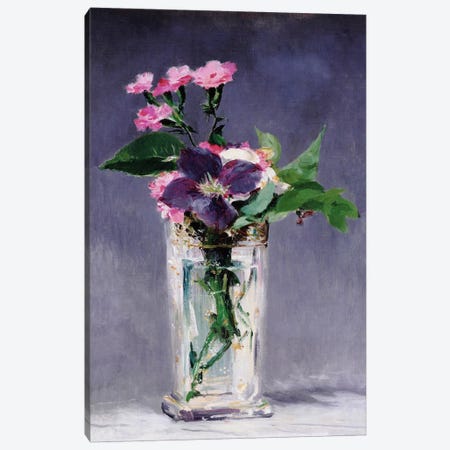 Ragged Robins and Clematis Canvas Print #1424} by Edouard Manet Canvas Print