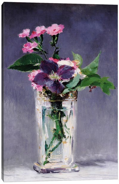 Ragged Robins and Clematis Canvas Art Print - Edouard Manet
