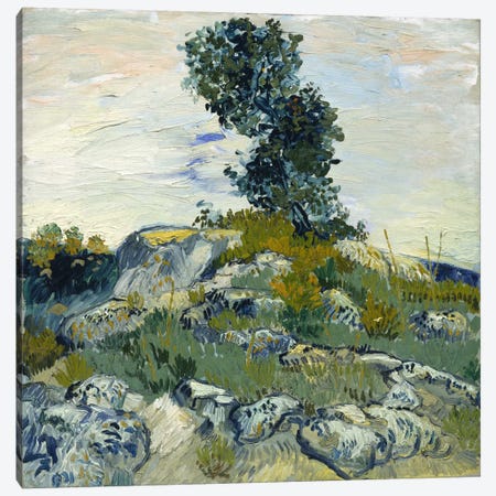 The Rocks Canvas Print #14250} by Vincent van Gogh Canvas Wall Art