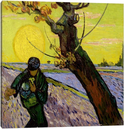 The Sower Canvas Art Print - Field, Grassland & Meadow Art