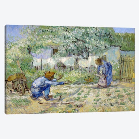 First Steps (After Millet) Canvas Print #14274} by Vincent van Gogh Canvas Print