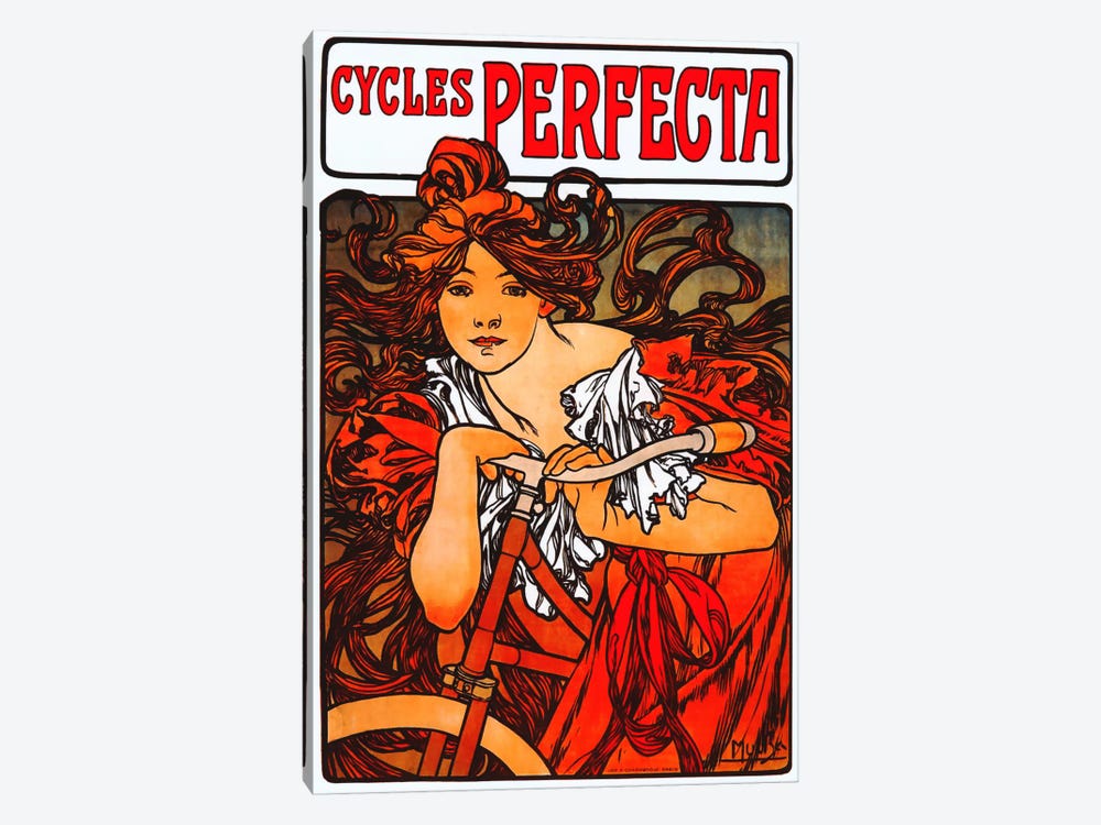 Cycles Perfecta by Alphonse Mucha 1-piece Canvas Art Print
