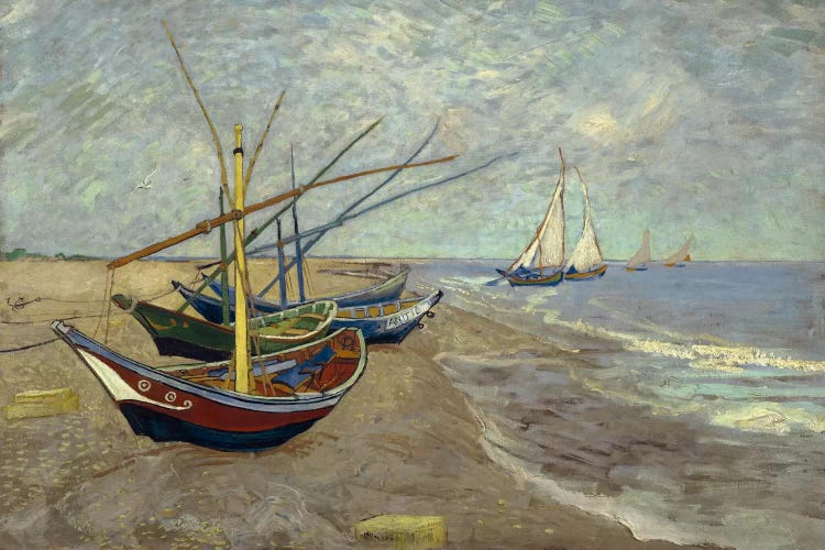 Fishing Boats on the Beach at les Saintes Maries de la Mer by Vincent van Gogh wall art