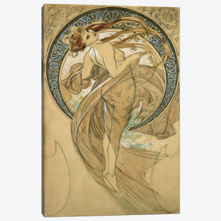 Study For La Danse Canvas Print #1433} by Alphonse Mucha Canvas Print