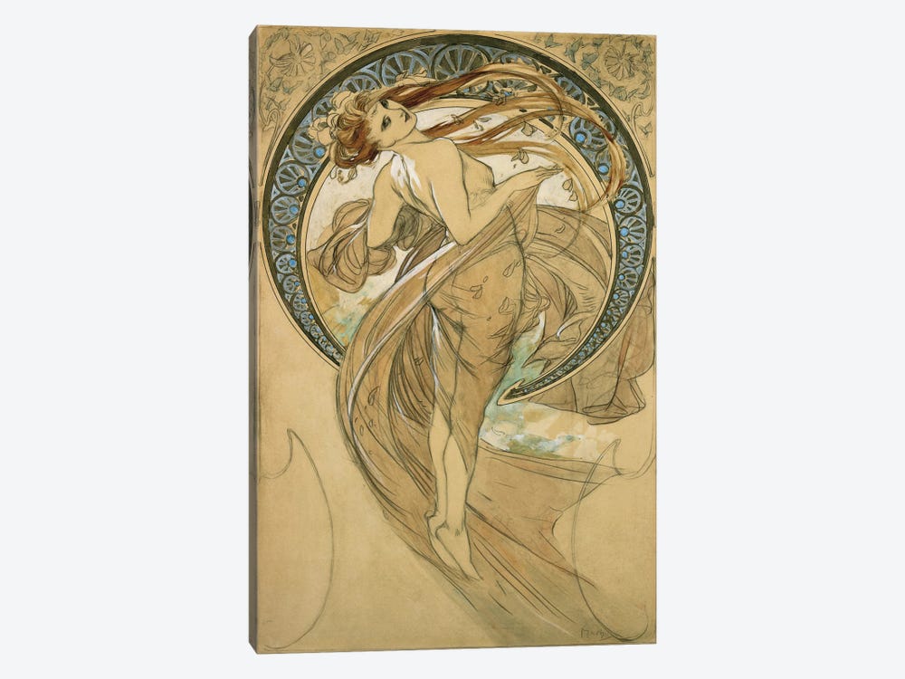 Study For La Danse by Alphonse Mucha 1-piece Canvas Print