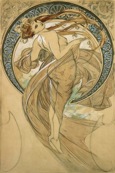 Performing Arts: Study For La Danse by Alphonse Mucha
