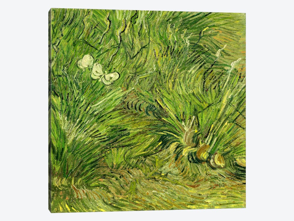 Two White Butterflies by Vincent van Gogh 1-piece Canvas Wall Art