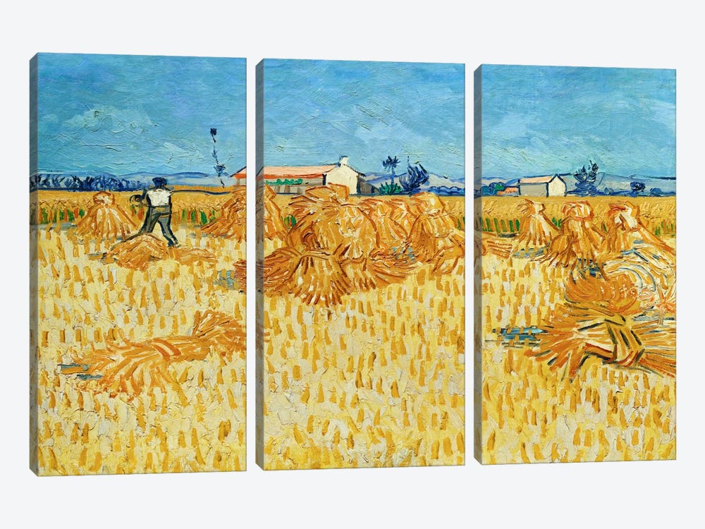 Harvest in Provence by Vincent van Gogh 3-piece Art Print