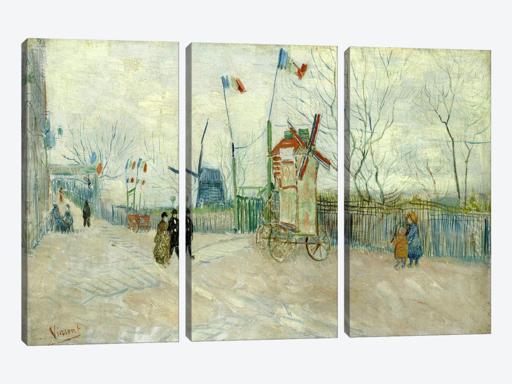 Impasse des Deux Freres by Vincent van Gogh 3-piece Canvas Wall Art