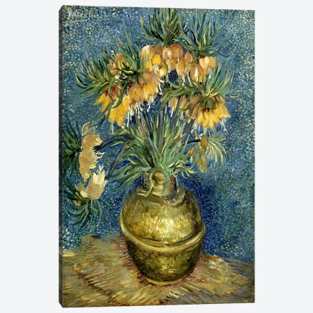 Crown Imperial Fritillaries in a Copper Vase Canvas Print #14354} by Vincent van Gogh Canvas Wall Art