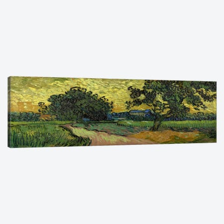 Landscape at Twilight Canvas Print #14359} by Vincent van Gogh Art Print