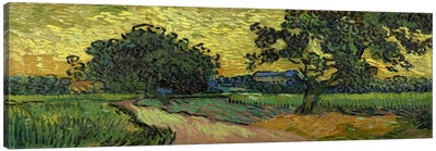 Landscape at Twilight Canvas Art Print - Vincent van Gogh