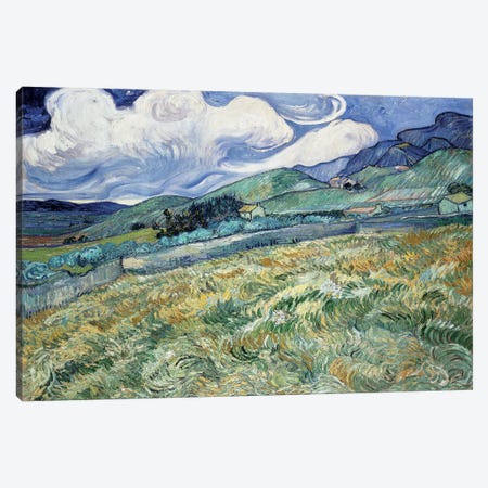Landscape at Saint-Remy Canvas Print #14360} by Vincent van Gogh Canvas Artwork