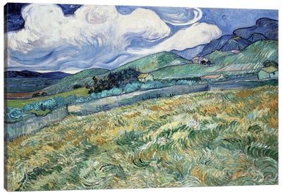 Landscape at Saint-Remy Canvas Art Print - Hill & Hillside Art