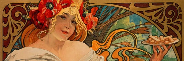 Alphonse Mucha: Biscuits Lefevre Utile by Alphonse Mucha