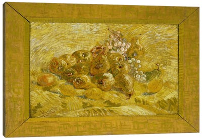 Quinces, Lemons, Pears, and Grapes Canvas Art Print - Post-Impressionism Art