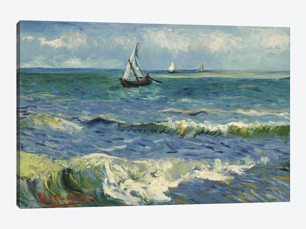 Seascape Near Les Saintes Maries de la Mer by Vincent van Gogh 1-piece Canvas Art
