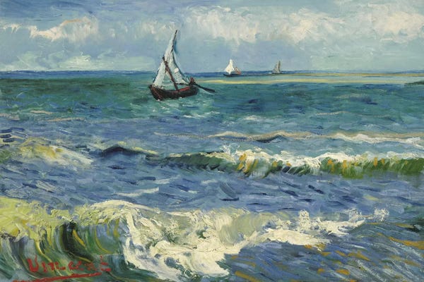 All Turquoise: Seascape Near Les Saintes Maries de la Mer by Vincent van Gogh