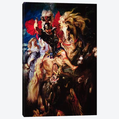 St. George and The Dragon Canvas Print #1438} by Peter Paul Rubens Canvas Art Print