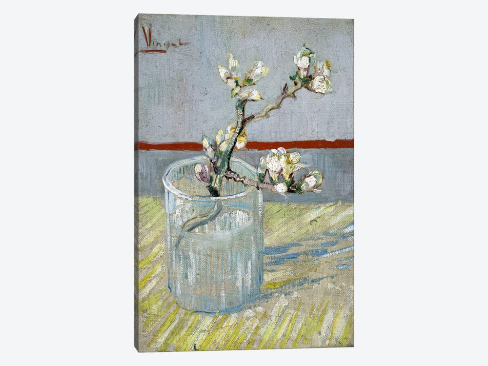 Sprint of Flowering Almond Blossom in a Glass by Vincent van Gogh 1-piece Art Print