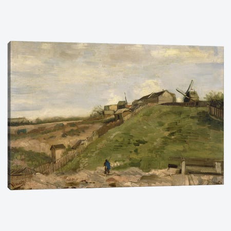 The Hill at Montmartre with Stone Quarry Canvas Print #14407} by Vincent van Gogh Canvas Wall Art