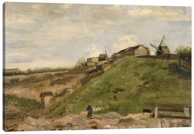 The Hill at Montmartre with Stone Quarry Canvas Art Print - Vincent van Gogh