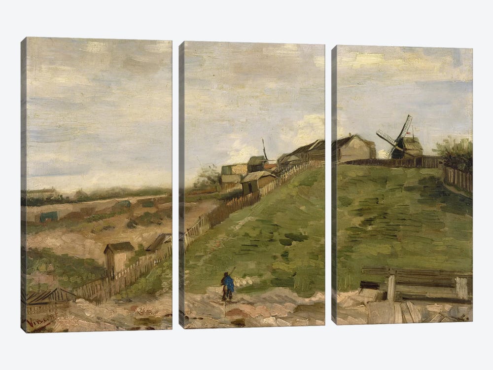 The Hill at Montmartre with Stone Quarry by Vincent van Gogh 3-piece Canvas Wall Art
